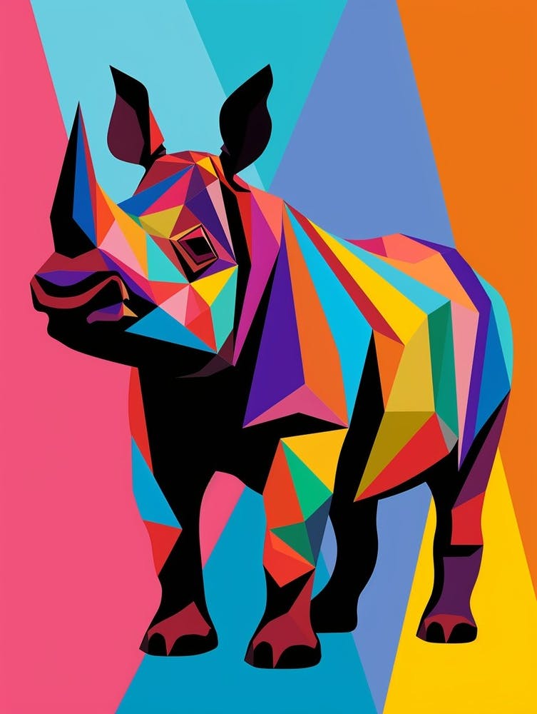Rhinoceros Abstract Pop Art 3