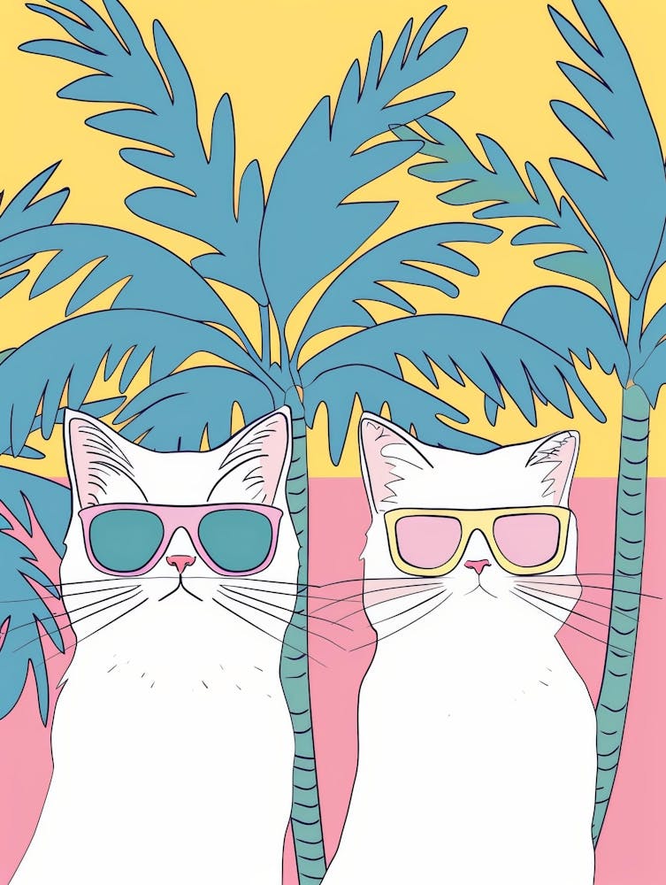 Two Cats In Sunglasses