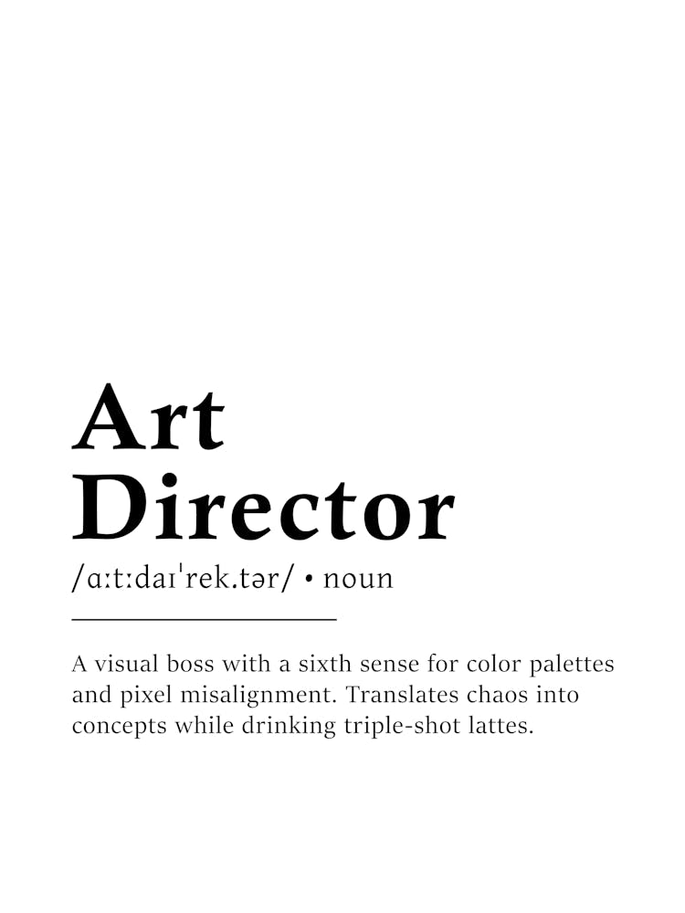 Art Director Definition Poster - Dictionary
