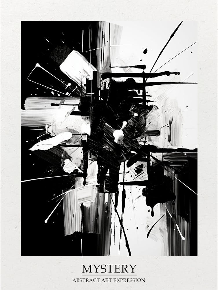 Mystery Abstract Black And White 3 Poster