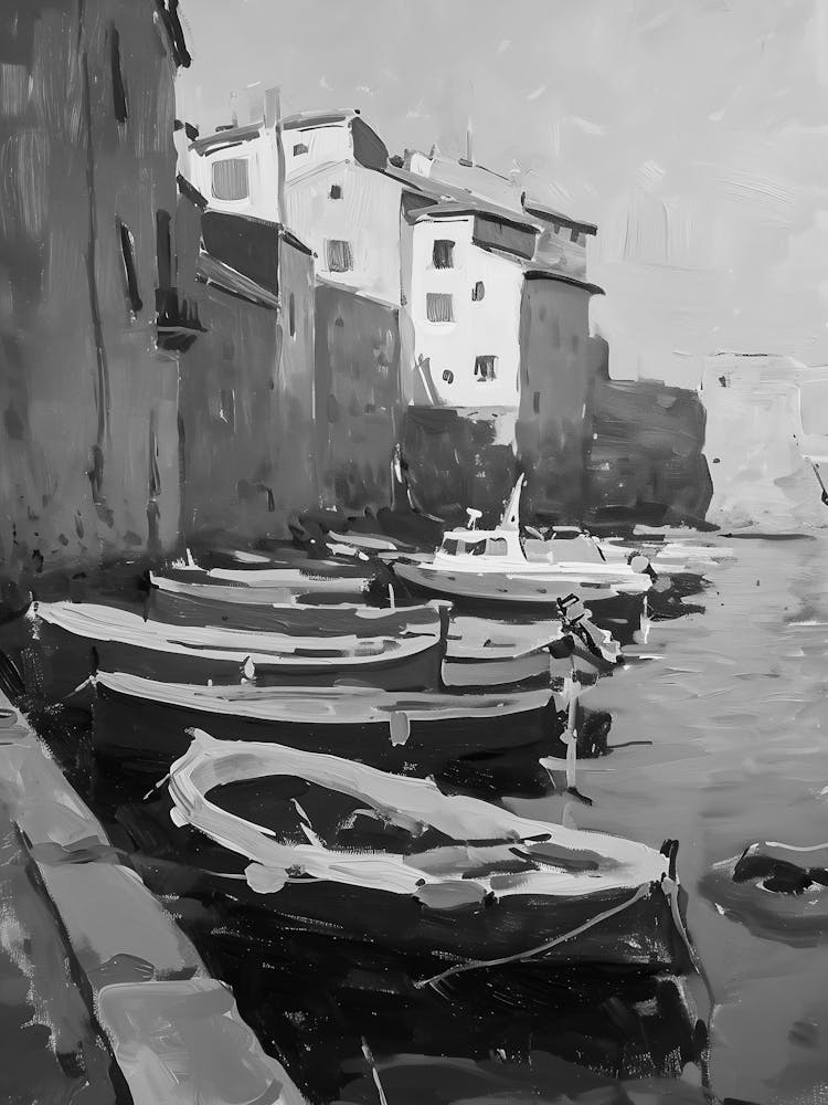 Black And White Of Boats