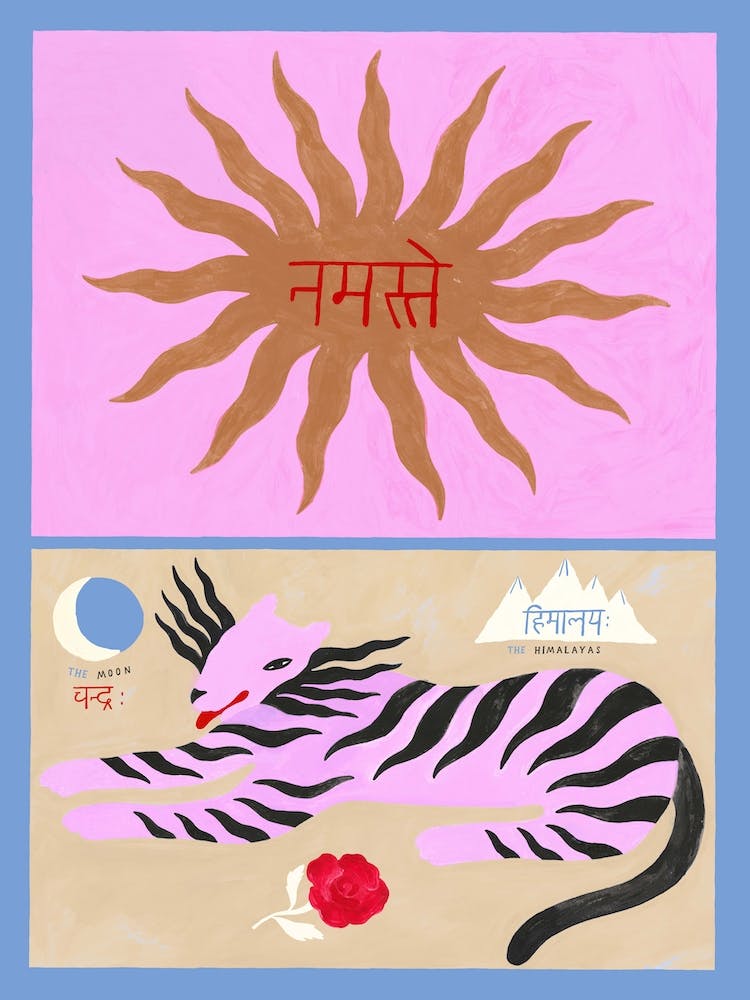 The Tigress And The Sun Pink & Beige