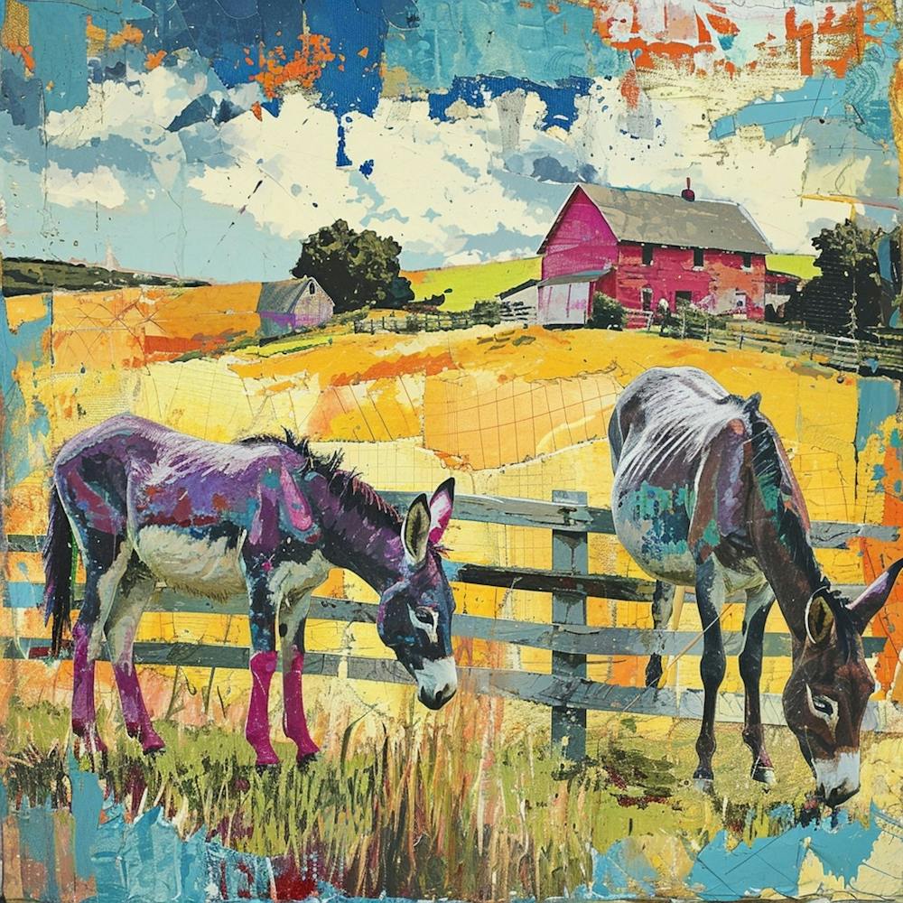 Kitsch Donkey Patchwork Collage 1