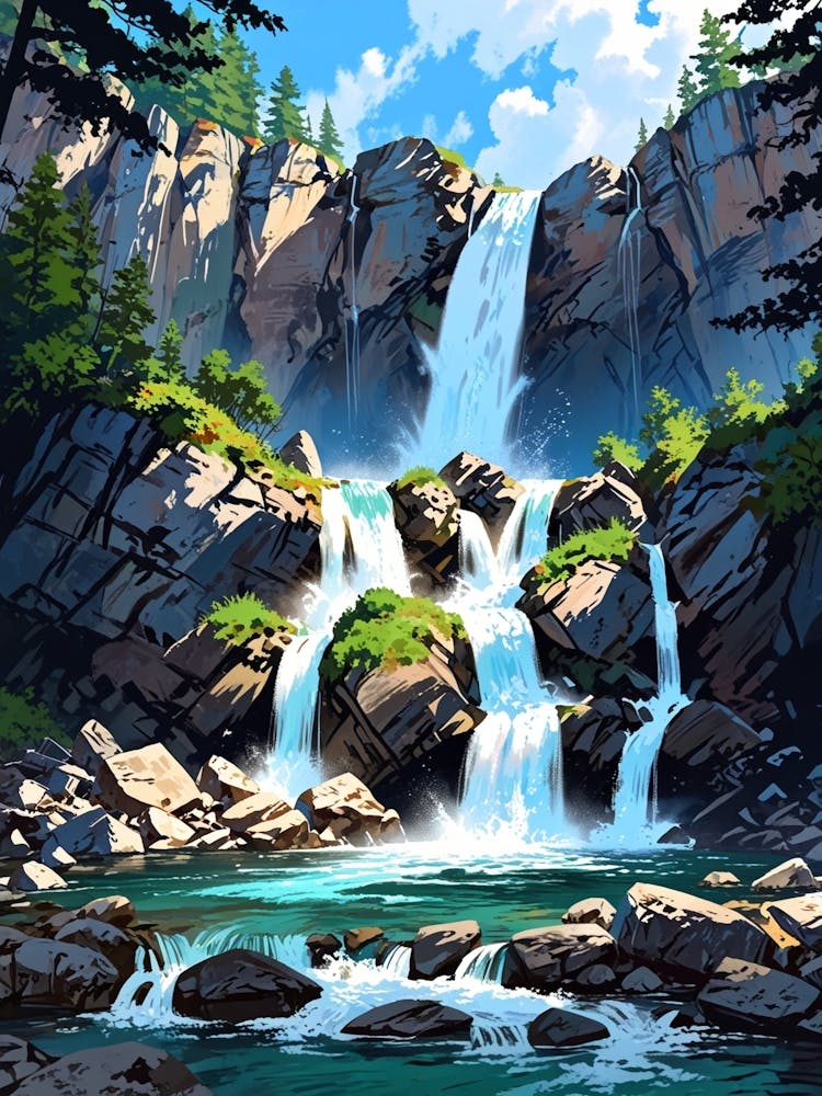 Waterfall Painting