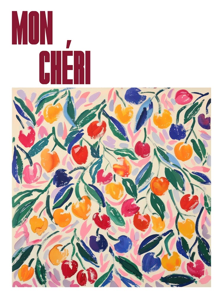 Mon Cheri Poster Sommerkirschen Gemälde Matisse-Stil 9