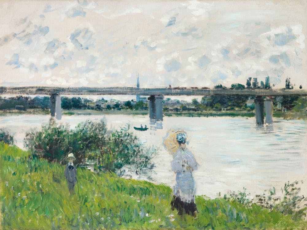 The Promenade With The Railroad Bridge, Argenteuil (1874), Claude Monet