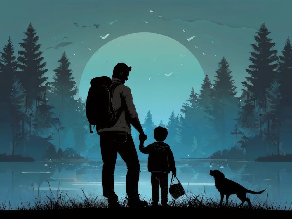 Silhouette Of Father And Son Father's Day 4