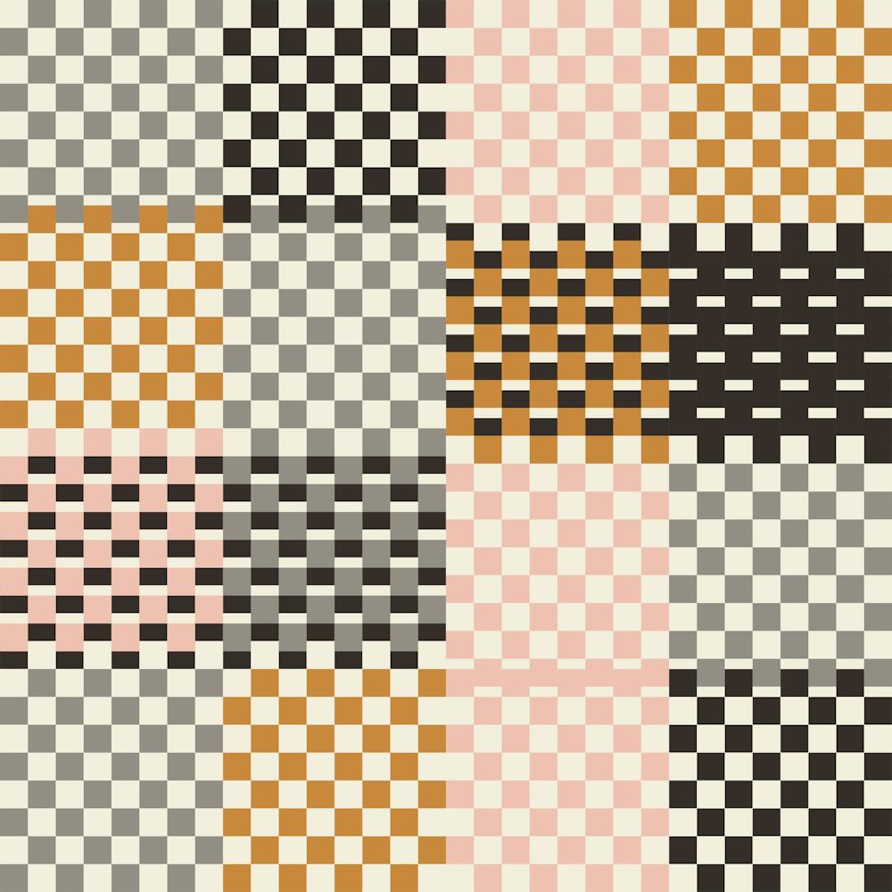 Checkered Pattern Cottage Summer  Muted Pink