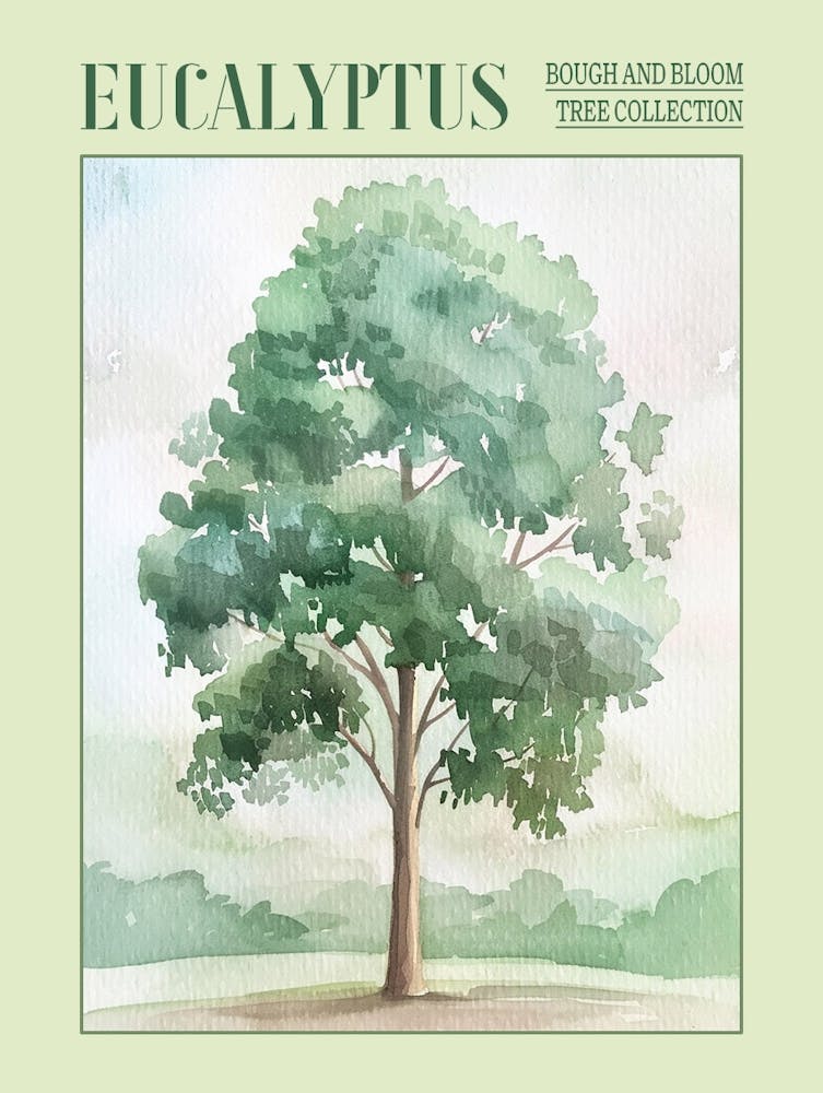 Eucalyptus Tree Atmospheric Watercolour Painting 3 Poster