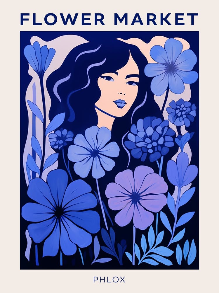Affiche de Marché Aux Fleurs Bleues Phlox 3