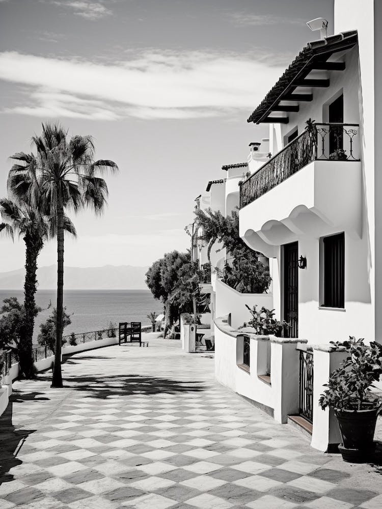 Marbella, Spain, Mediterranean Black And White Photography Analogue 1