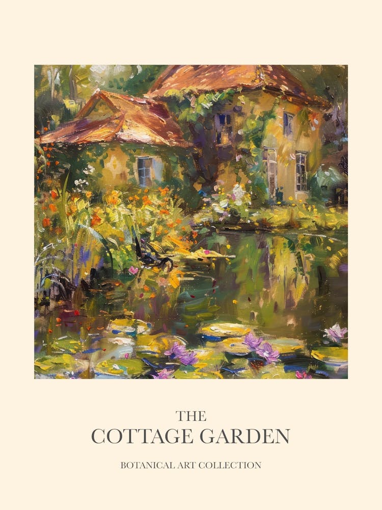 Cottage Garden Poster Summer Pond 4