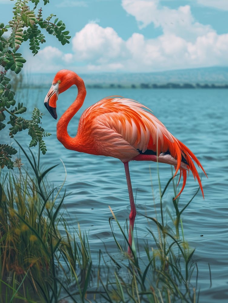 Greater Flamingo Lake Manyara Tanzania Tropical Illustration 2