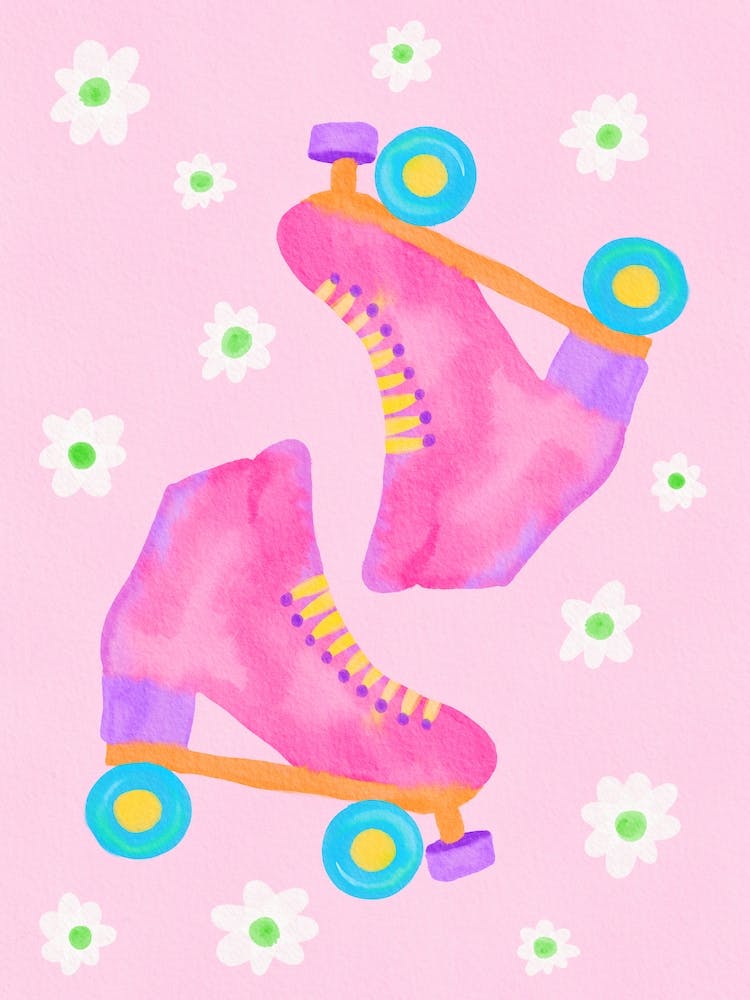 Roller Skates in Barbie Pink