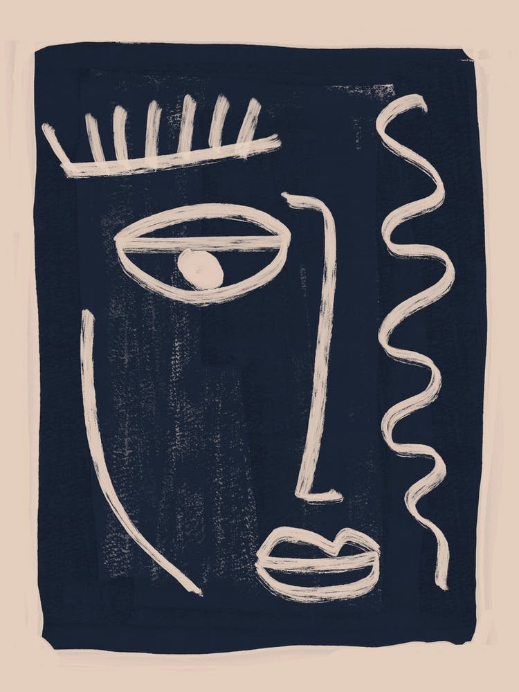 Abstract Face In Navy 2