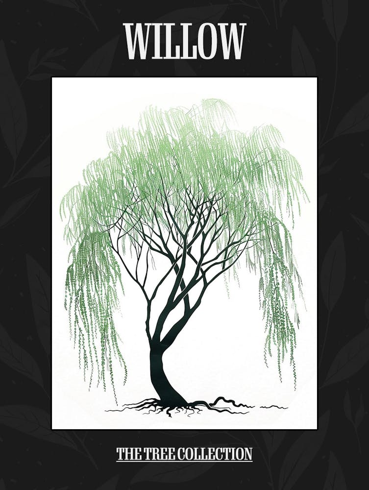 Willow Tree Pixel Illustration 1 Poster
