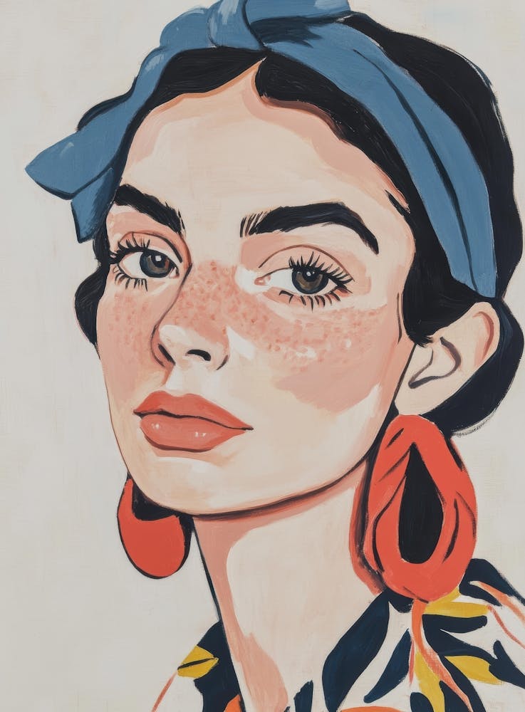 Woman With Blue Earrings 1