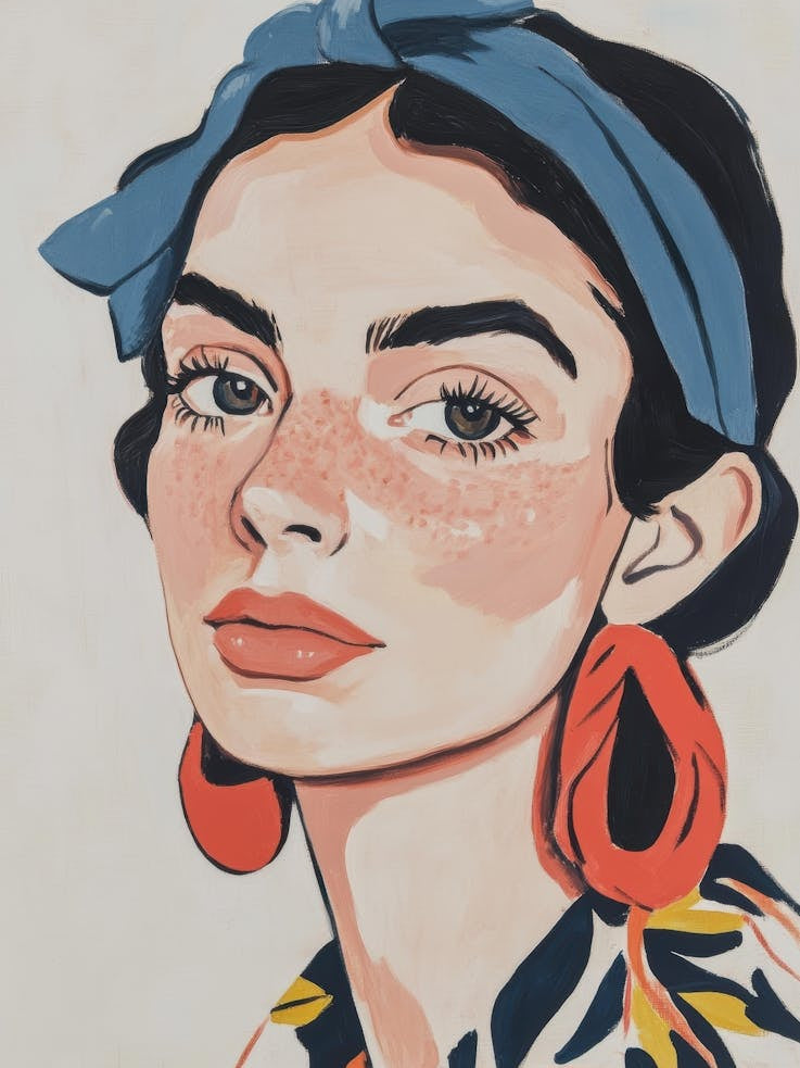 Woman With Blue Earrings 1