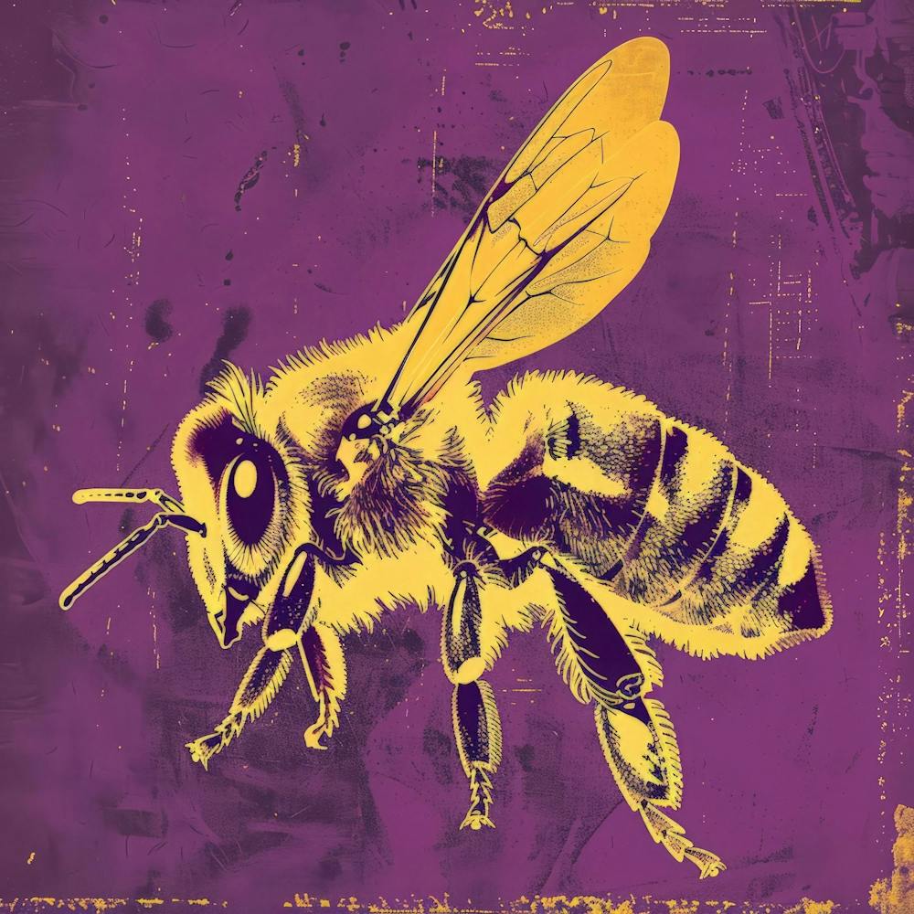 Bee on purple
