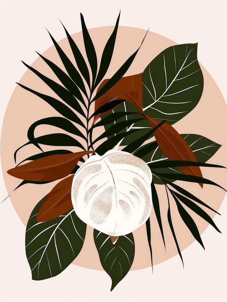 White Flower And Leaves
