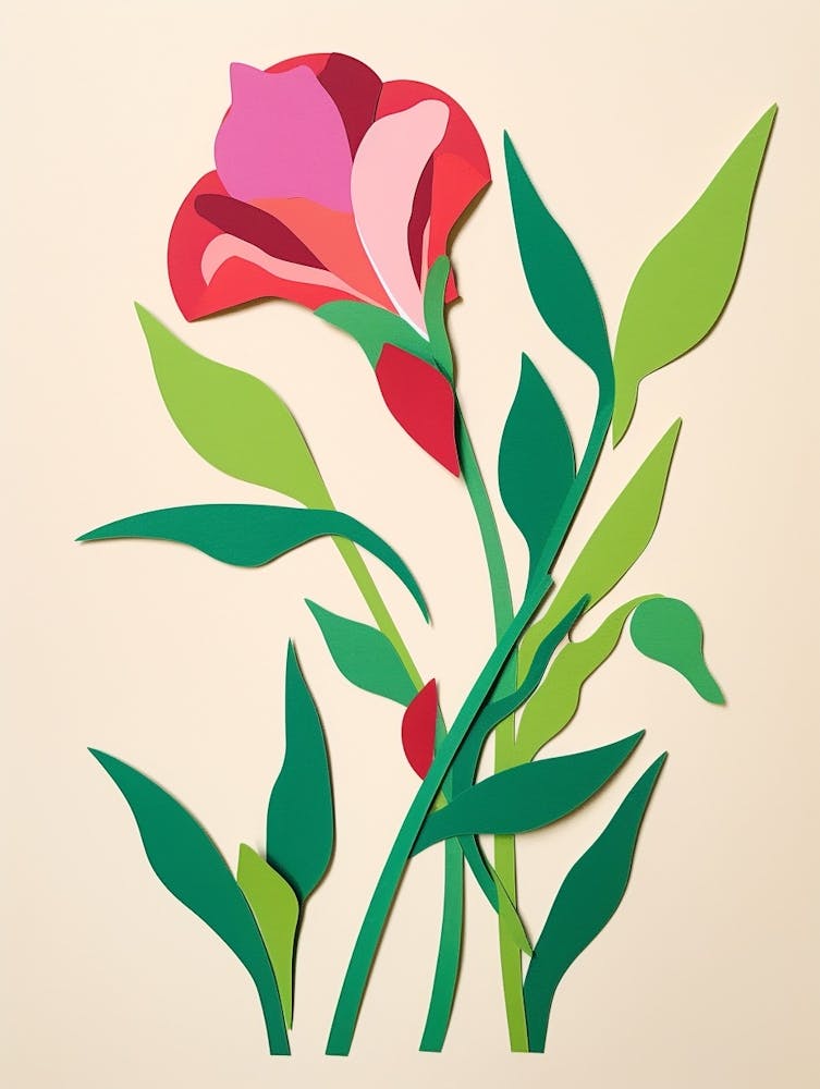 Cut Out Style Flower Art Sweet Pea 2