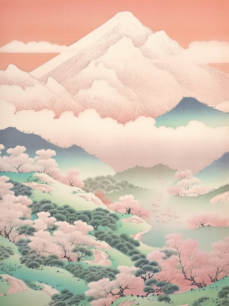 Mount Mitoku In Tottori, Japanese Landscape 1