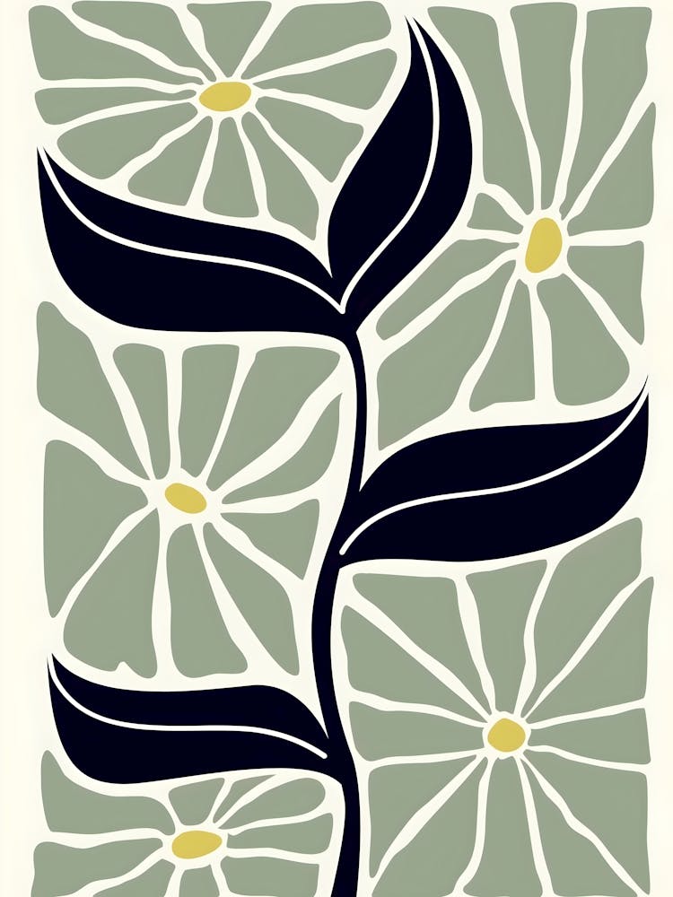 Henri Matisse Black And White Flower Print