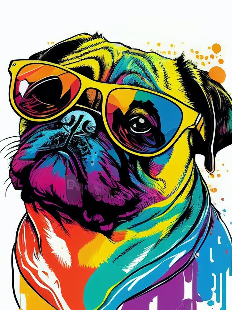 Pug Dog With Sunglasses