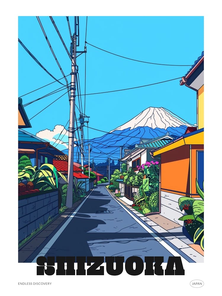 Shizuoka Japan 4 Colourful Travel Poster