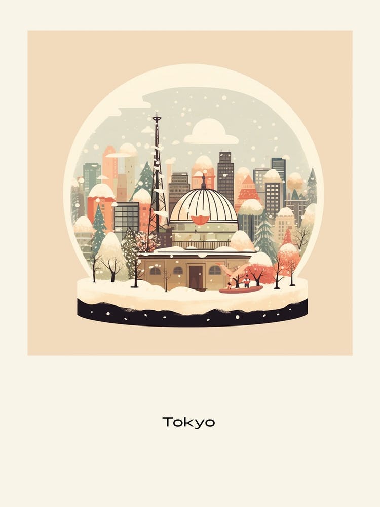 Tokyo Japan 2 Snowglobe Poster