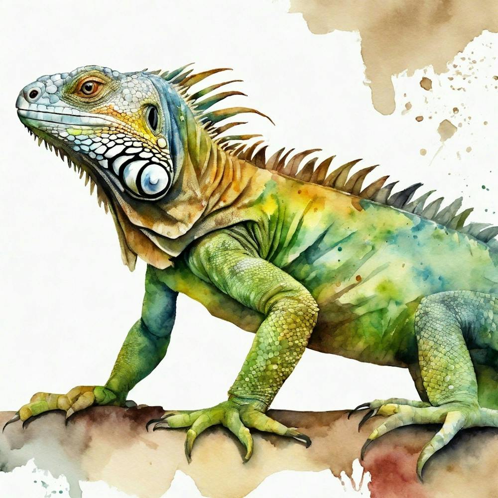 Iguana Watercolor