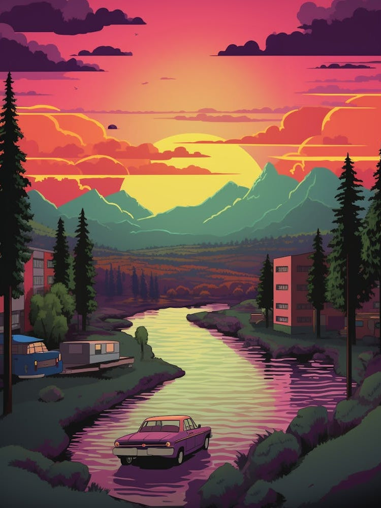 Spokane Washington Retro Pop Art 3