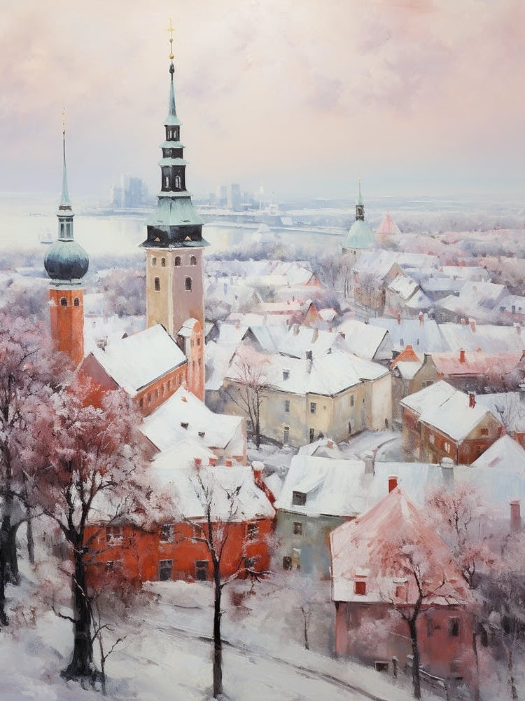 Dreamy Winter Painting Tallinn Estonia 1