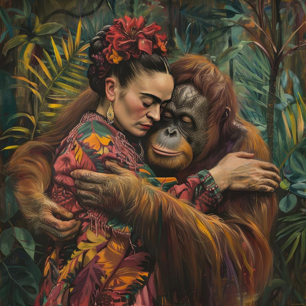 Frida Kahlo and the Orangutan. Animal Conservation Series