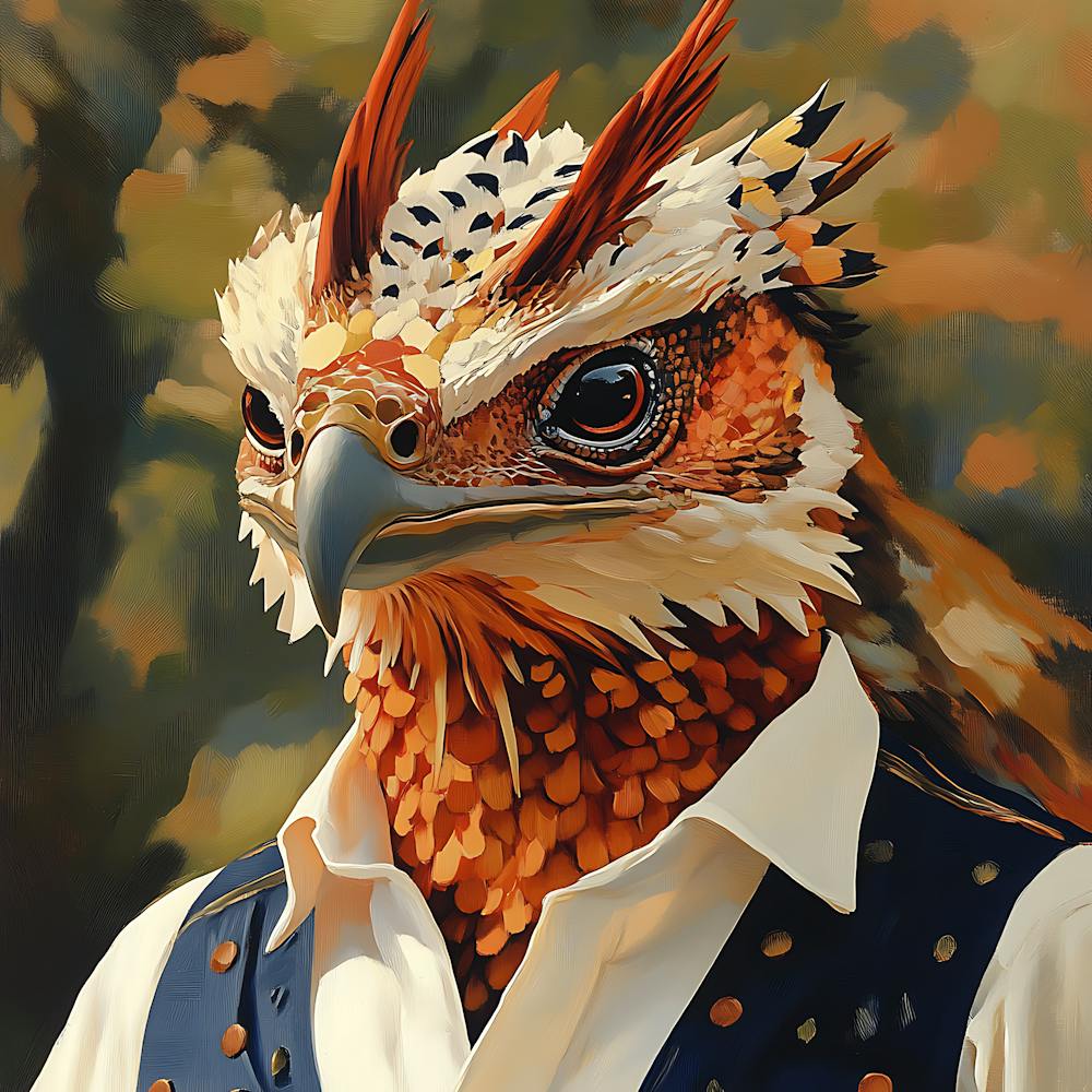 Mythical Bird Human Portrait Background 2