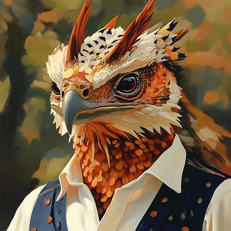 Mythical Bird Human Portrait Background 2