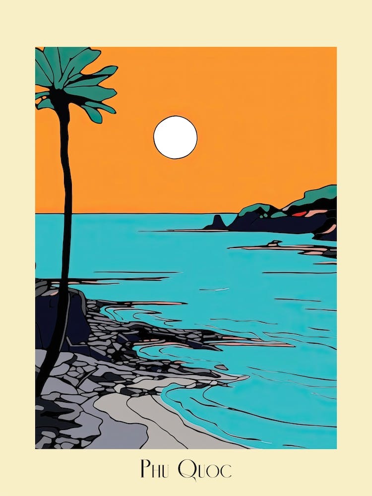 Poster Of Minimal Design Style Of Phu Quoc, Vietnam 4