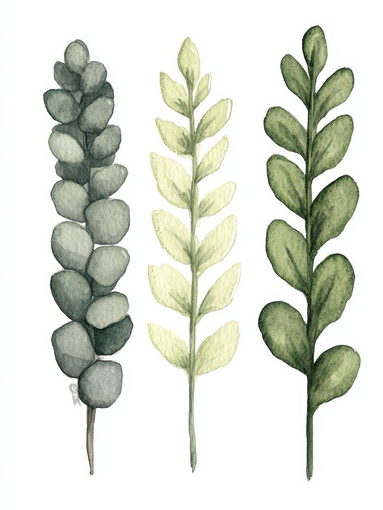 Watercolor Of Succulents