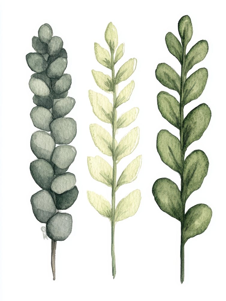 Watercolor Of Succulents