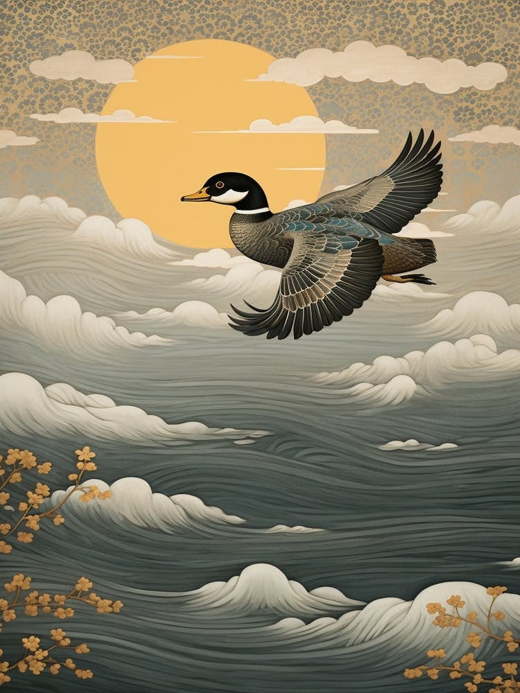 Wood Duck 3 Gold Detail Painting