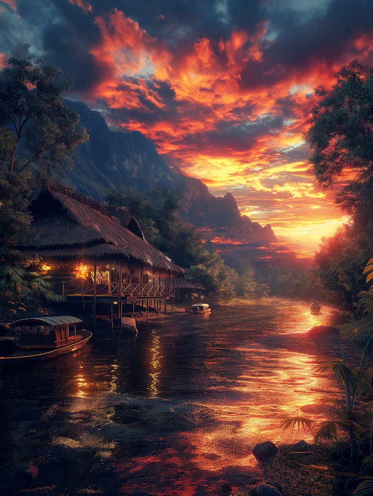 Sunset On The River