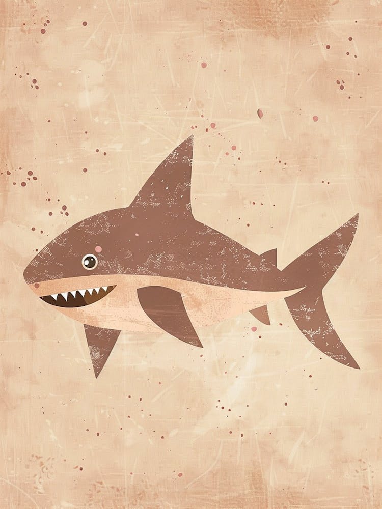 Beige Mocha Smiling Shark