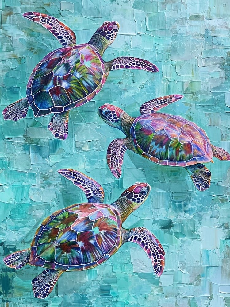 Aqua Sea Turtle Painting 1