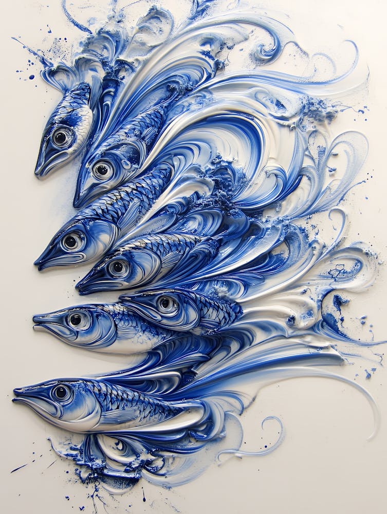 Blue And White Fish