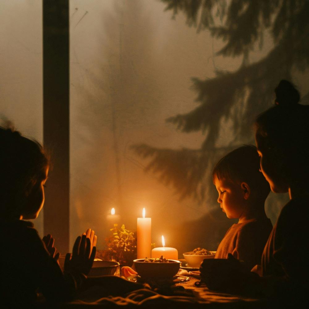 Family Dinner At The Table