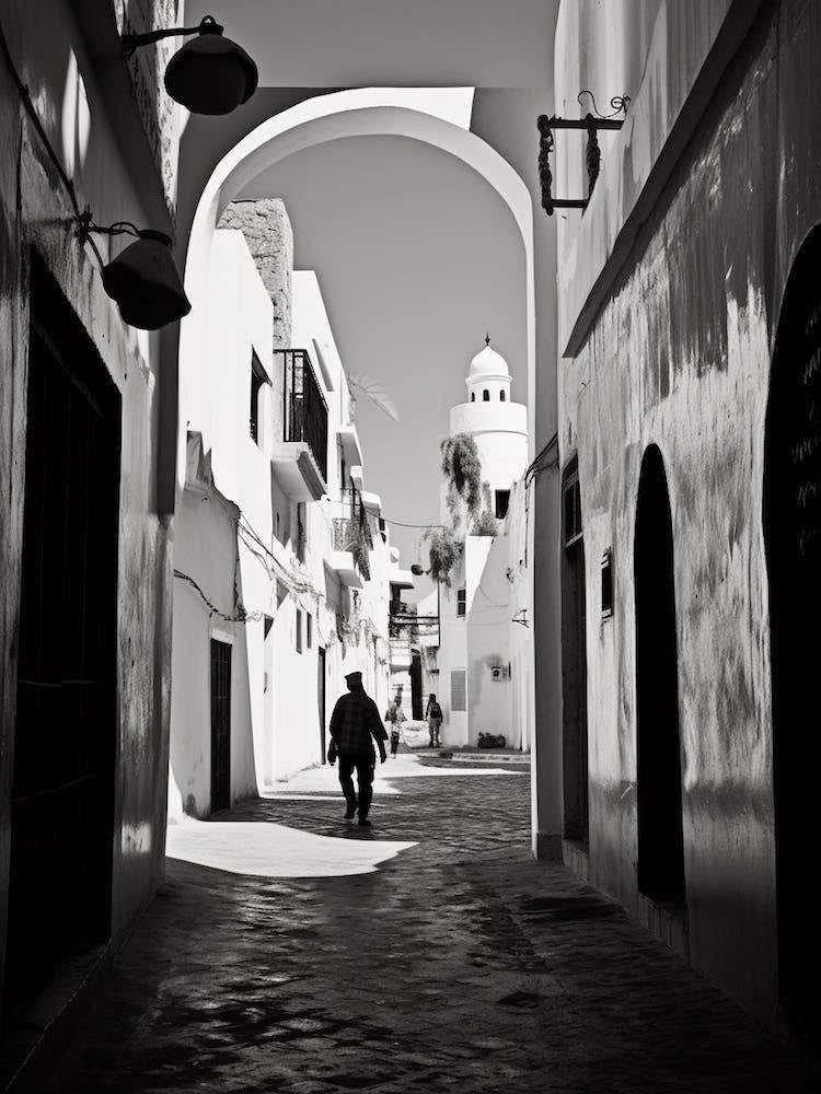 Tunis, Tunisia, Mediterranean Black And White Photography Analogue 4