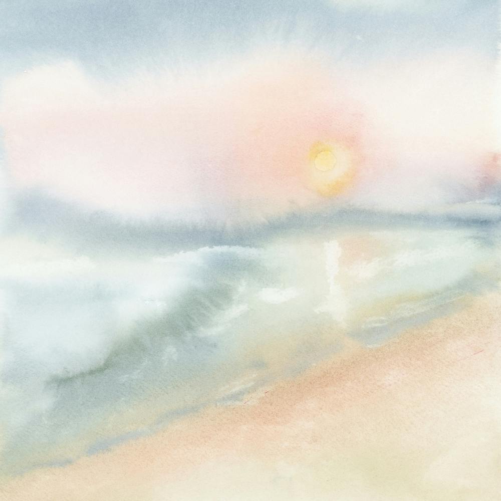 Sunset Beach Landscape Square