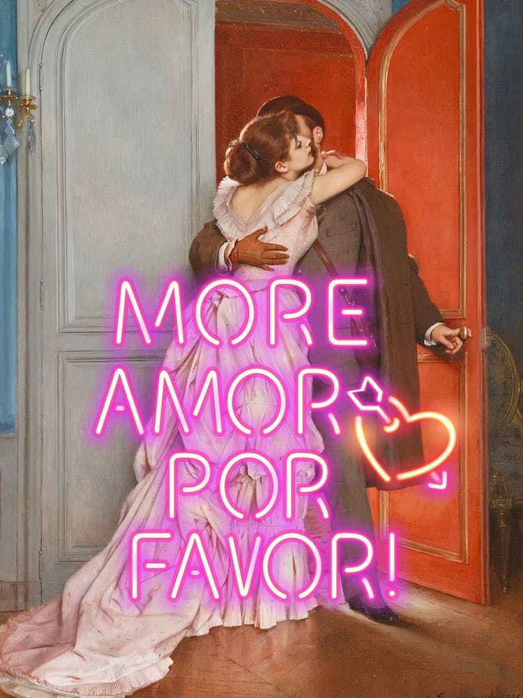 More amor por favor, vintage altered art, trendy wall at