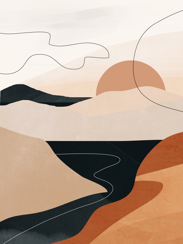 Abstract Art / Landscape 2 Terracotta