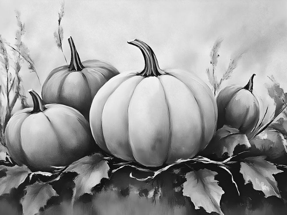 Black And White Pumpkins 2